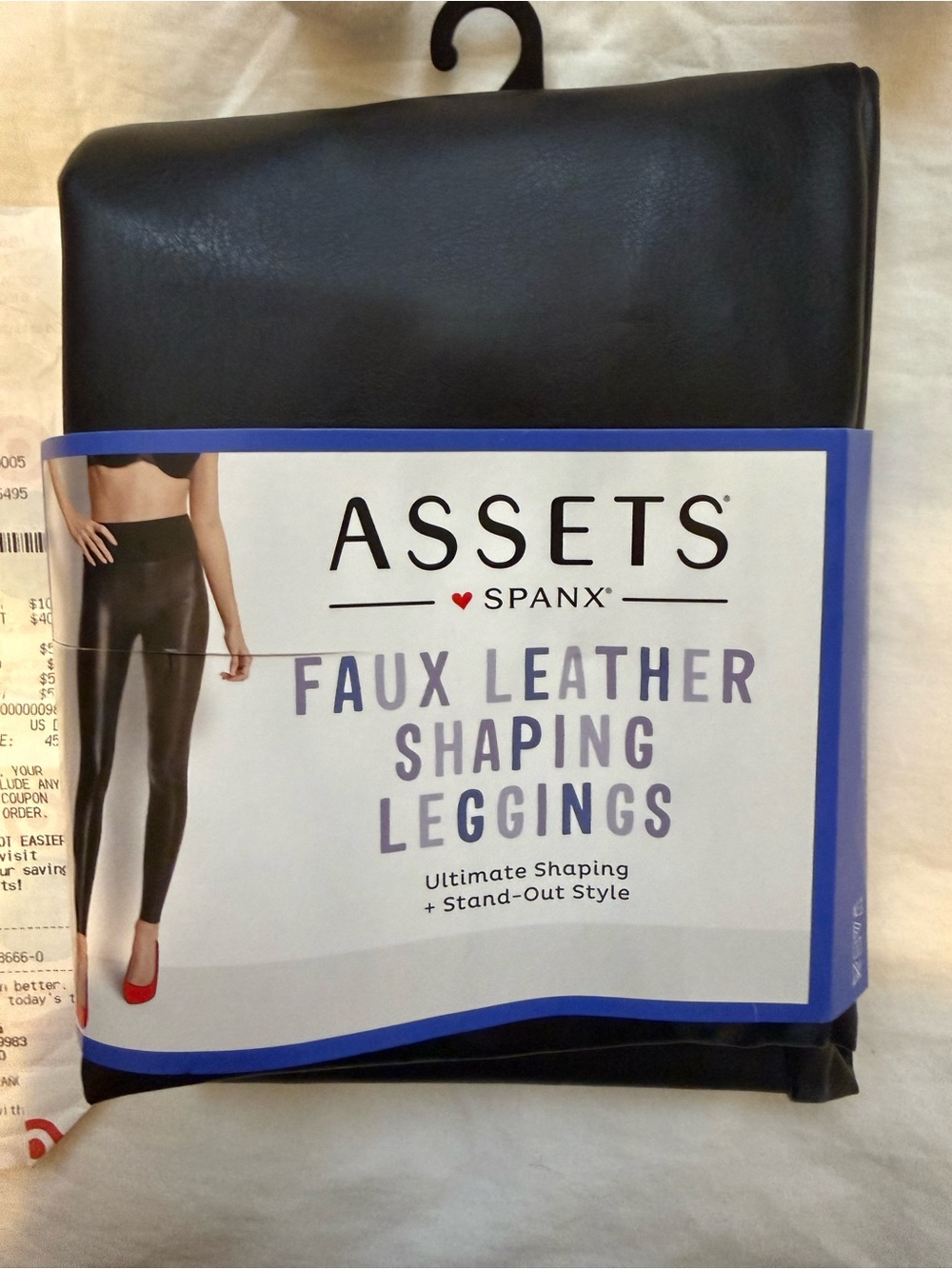 SPANX ASSETS Faux Leather Shaping Leggings - Black